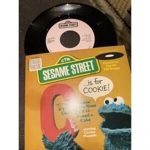 Sesame Street C Is For Cookie Monster CTW VTG 1976 CRA 45 7” Record 99008